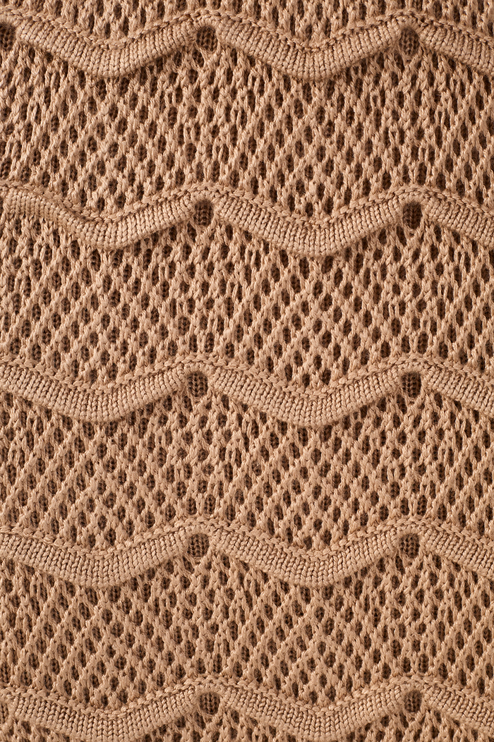 Beige Waves Tricot Midi Skirt_7