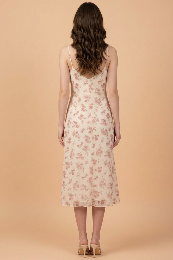 Blush Garden Floral Midi Dress