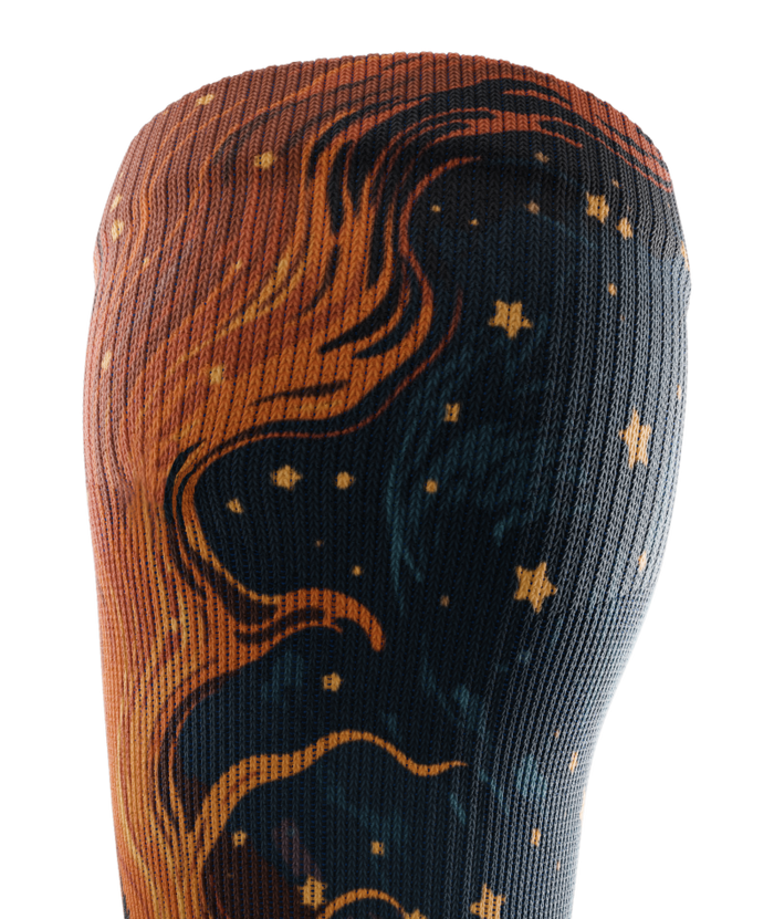 Fiery Night Athletic Knee High Compression Socks
