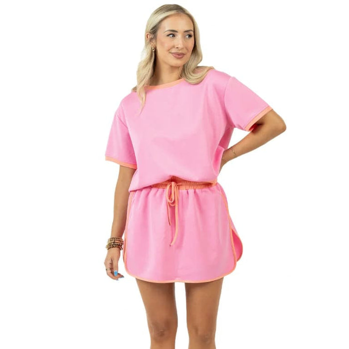 KatyDid Women's Two Piece Contrast Set