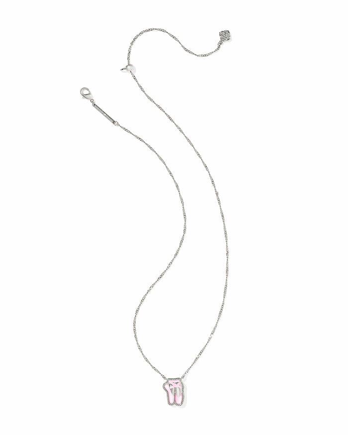 Kendra Scott Ballet Silver Short Pendant Necklace in Blush Mother of Pearl