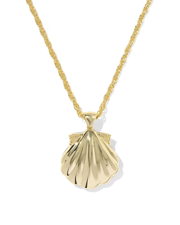 Kendra Scott Lucia Shell Gold Pendant Necklace in Iridescent Abalone Shell