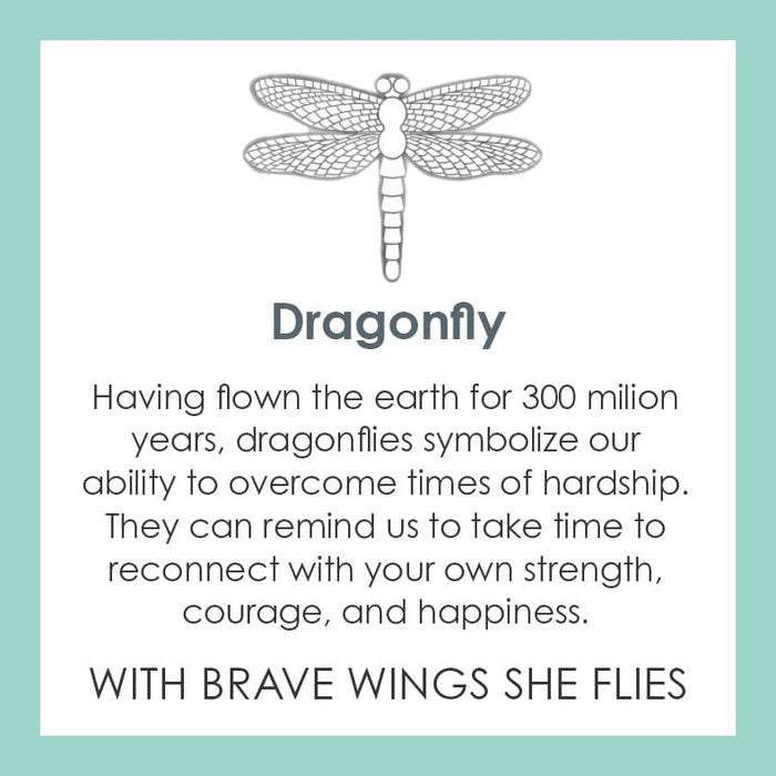 Lola Dragonfly Pendant - Silver Pale Blue