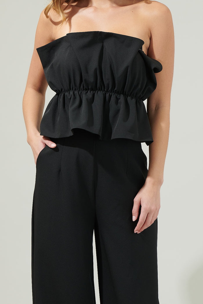 Overnight Strapless Ruffle Jumpsuit