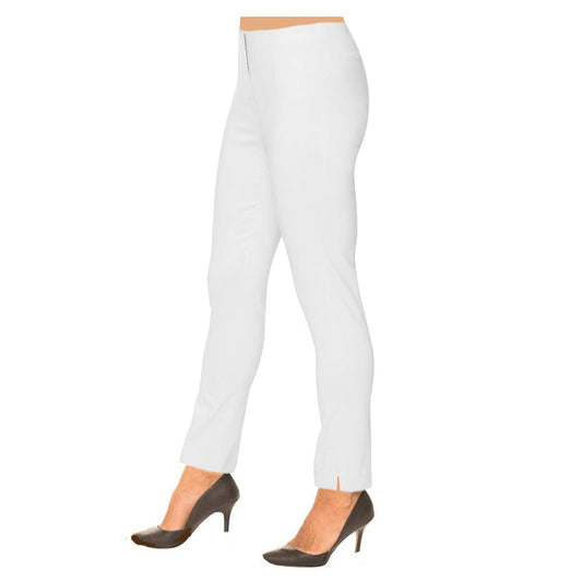 "Sasha" Pull-On Straight Leg Pant in White - SASH-WHT