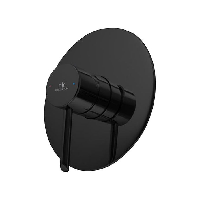 Single lever concealed shower mixer trim kit black noken by porcelanosa