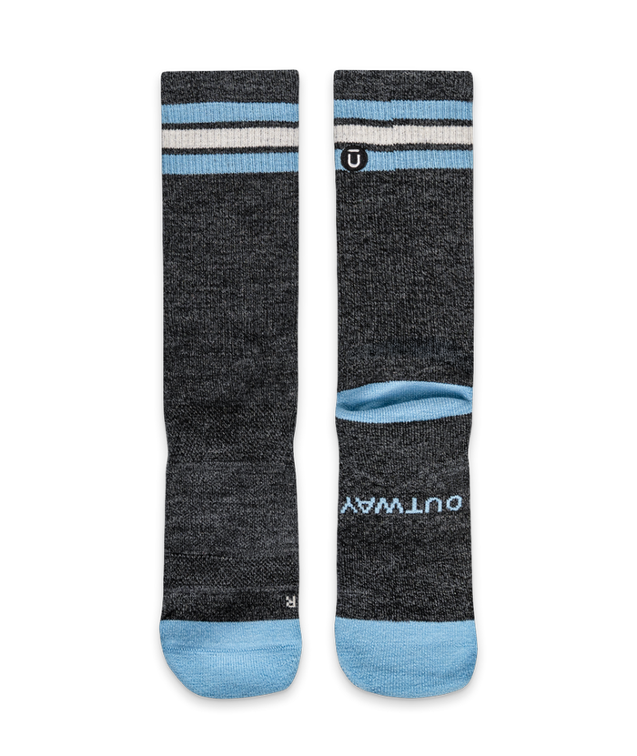 Slate Merino Wool Midweight Crew Socks