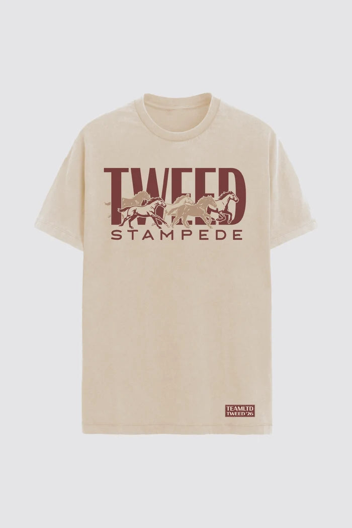 Tweed Stampede Tee - Cream