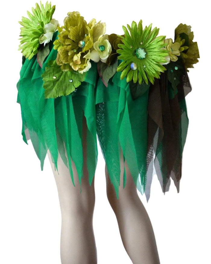 Woodland Green Forest Fairy Bra and Skirt Shorts Costume