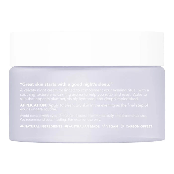 Back of jar of Sukin Zen Skin describing the product along with application instructions. Australian made.