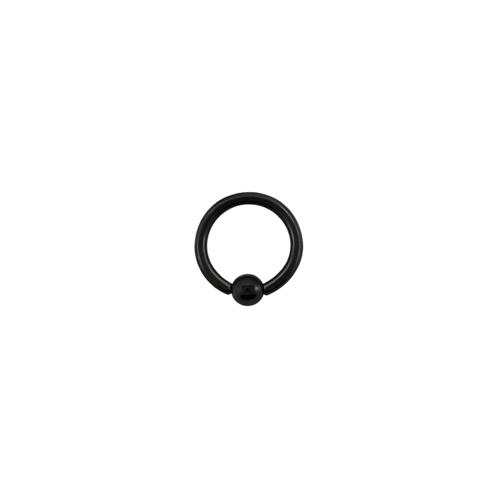 Black 16g Surgical Steel BCR (Ball Closure Ring) 6mm / Surgical Steel / Black Ball Closure Ring