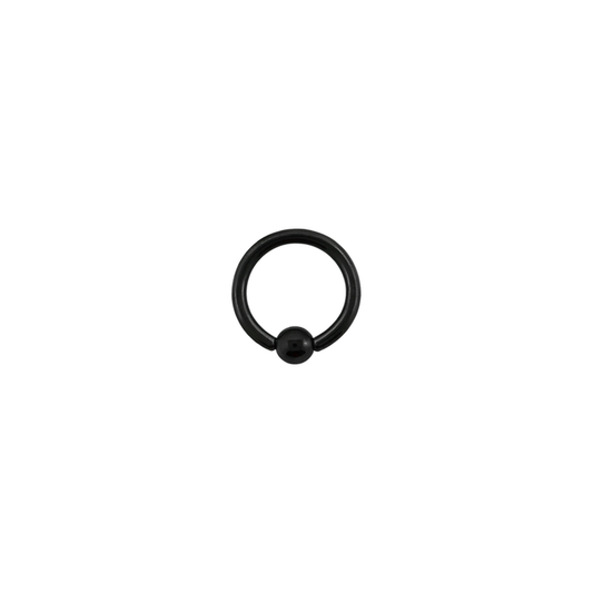 Black 16g Surgical Steel BCR (Ball Closure Ring) 6mm / Surgical Steel / Black Ball Closure Ring