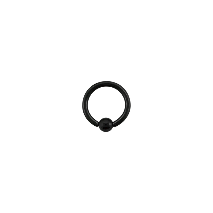 Black 16g Surgical Steel BCR (Ball Closure Ring) 8mm / Surgical Steel / Black Ball Closure Ring