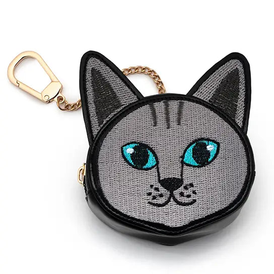 2-in-1 Bag Charm & Reusable Shopper Bag - Gray Cat / Kitten