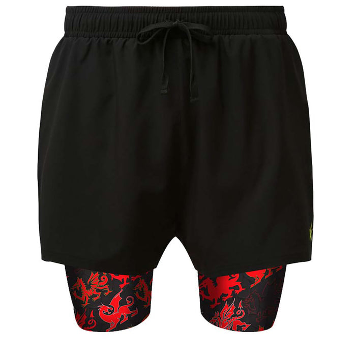 2 in 1 Double Layer Ultra Shorts | Red Dragon