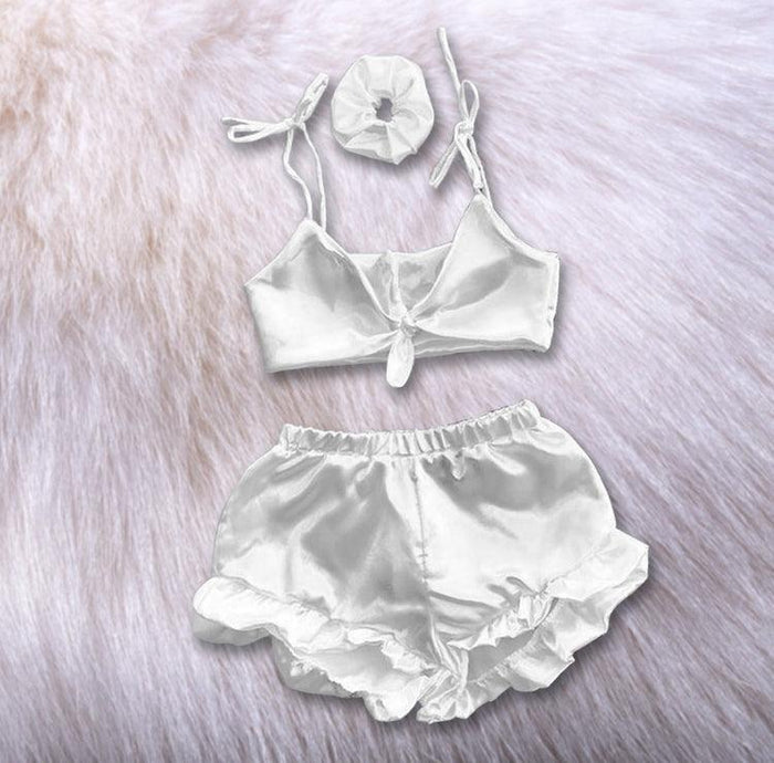 3 in 1 satin silk sleepwear set chk # p38 - saimwear