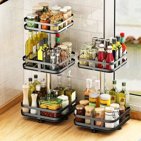 360° Rotatable Metal Storage Organizer Square