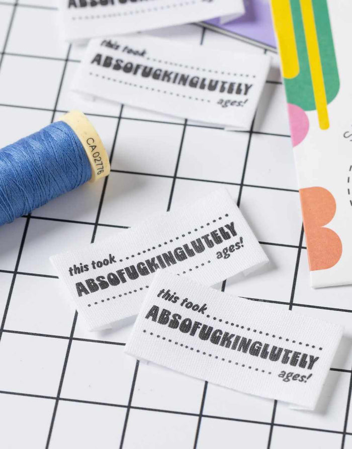 Absofuckinglutely Ages, Woven Sewing Labels - Pack of 6