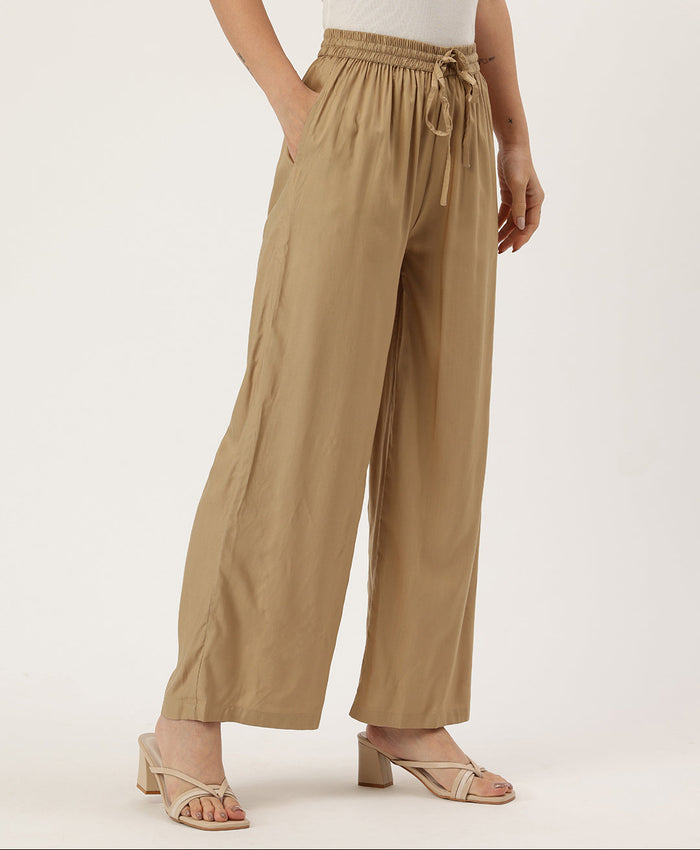 Almond Ethnic Palazzos,  Palazzo, Solid Palazzo, Plain Palazzo