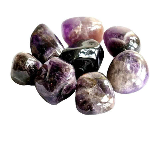 Amethyst polished tumblestone in natural purple stone