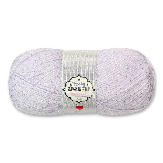 Baby Sparkle Knitting Yarn 2X100G Lilac 325363-LILAC