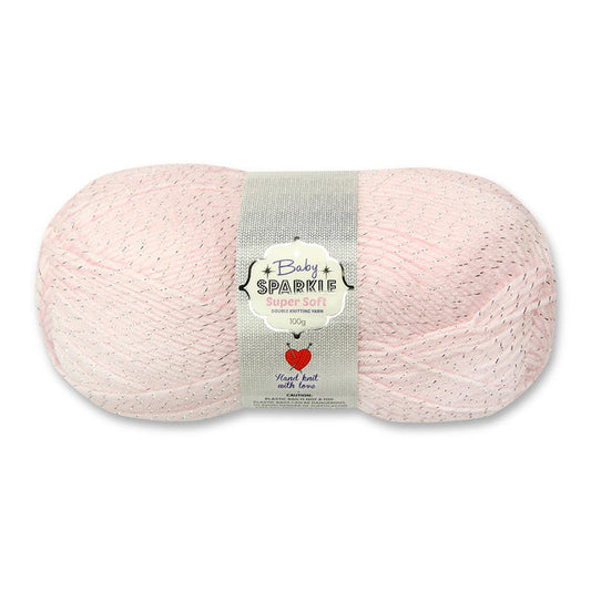 Baby Sparkle Knitting Yarn 2X100G Pink 325363-PINK