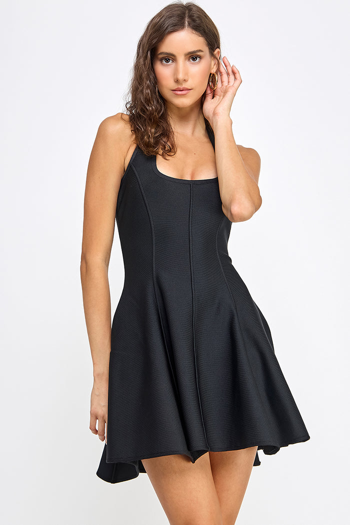 Bandage Halter Skater Mini Dress