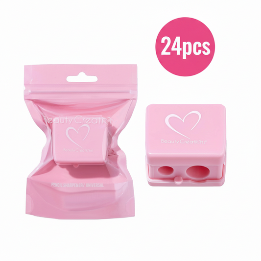 Beauty Creations 2-Hole Makeup Pencil Sharpener Pack (24 Pcs) - For Eyeliner & Lip Liner Pencils