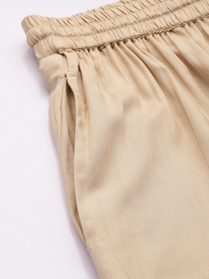 Beige Ethnic Palazzos,  Palazzo, Solid Palazzo, Plain Palazzo, Beige Palazzo