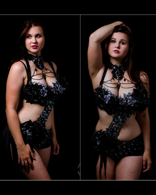 Black Diamond Fairy Monokini Bra and Shorts Costume