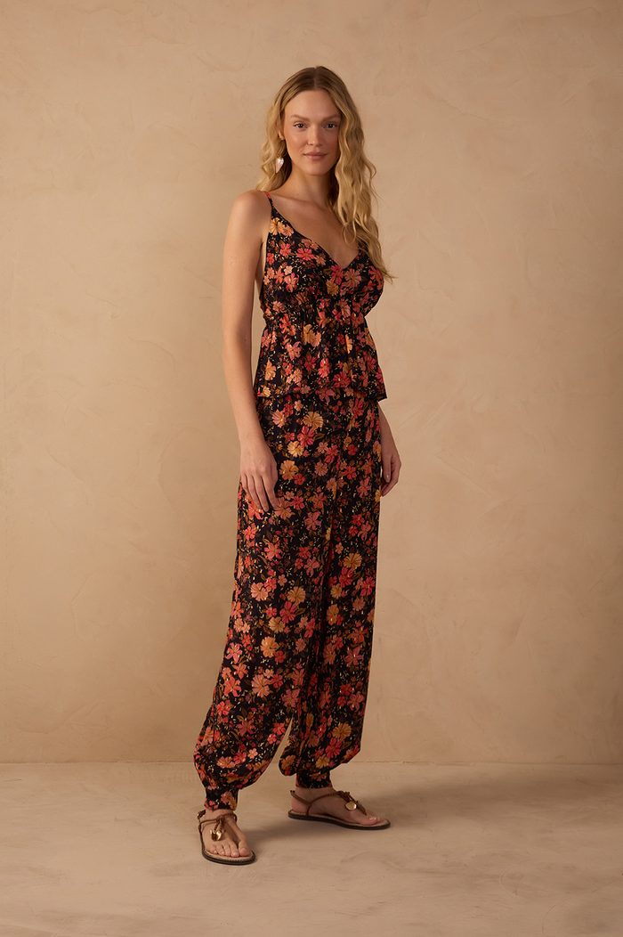 Black Encontro Lurex Wide-Leg Pants