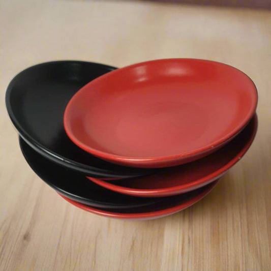 Black Or Red Colour Matte Finished All Purpose Porcelain Plates Large