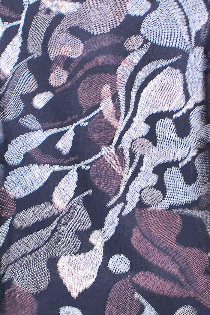 Black printed winter tunic top by Hourglass featuring a stylish pattern and comfortable fit, perfect for cold-weather fashion.