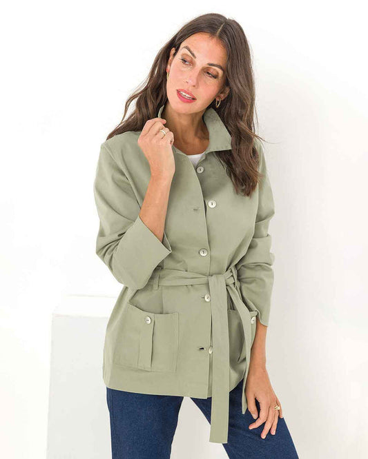 Blair Olive Green utility style safari Jacket - The Classic Boutique