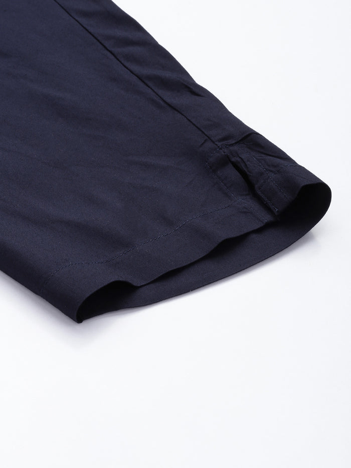 Blue Pencil Pleated Cigarette Trousers