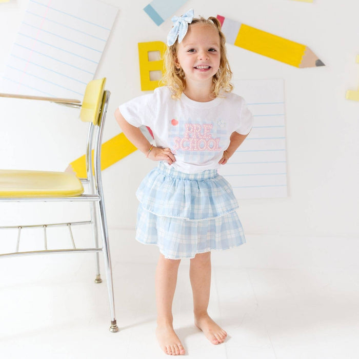 Blue Plaid Skort - Back To School - SALE