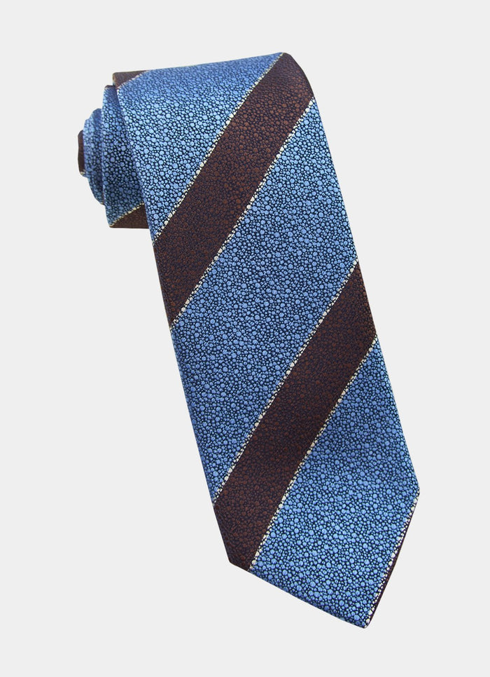 Blue/Black Pebble Stripe Silk Neck Tie - 15134-82712 - Hammer Made
