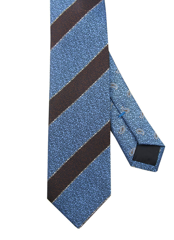Blue/Black Pebble Stripe Silk Neck Tie