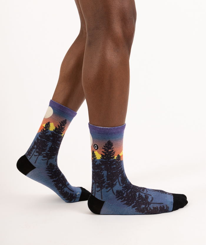 Bright Night Merino Wool Lite Crew Socks