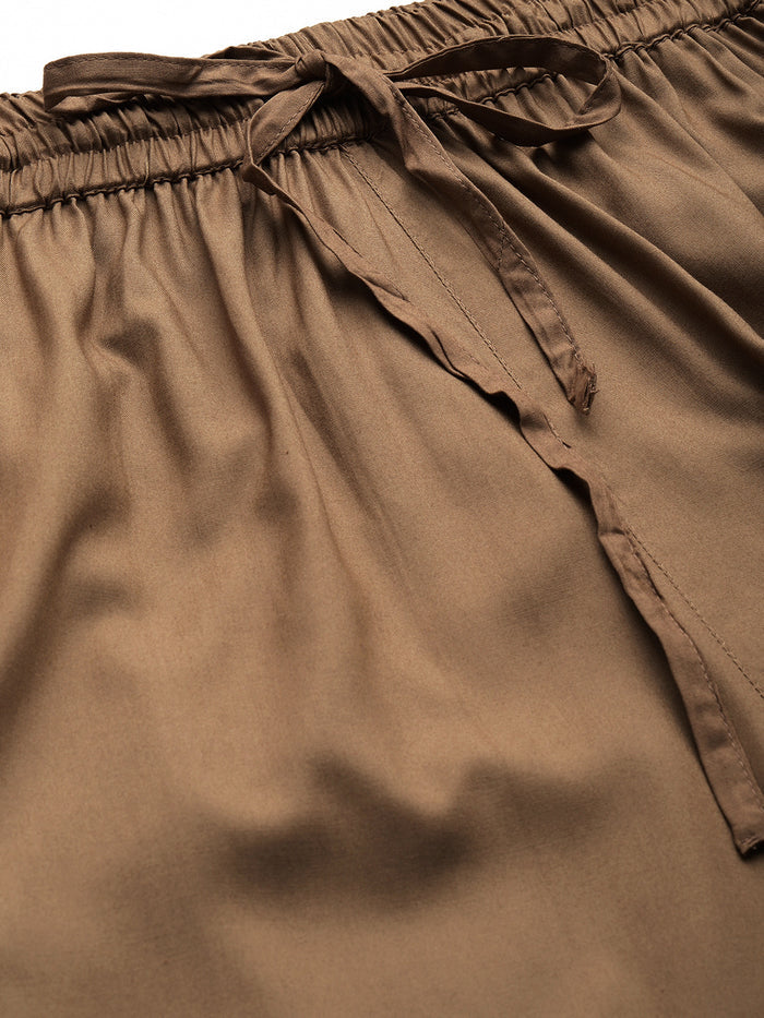 Brown Solid Pencil Pant, Solid Pencil pant, plain Pencil pant