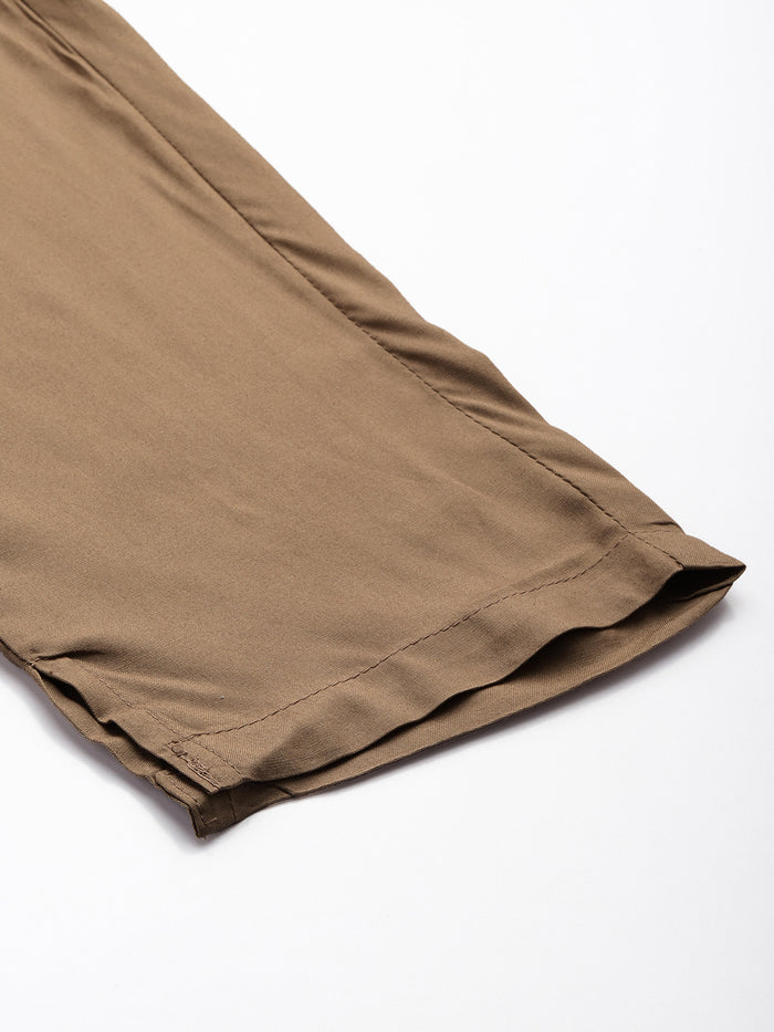 Brown Solid Pencil Pant, Solid Pencil pant, plain Pencil pant