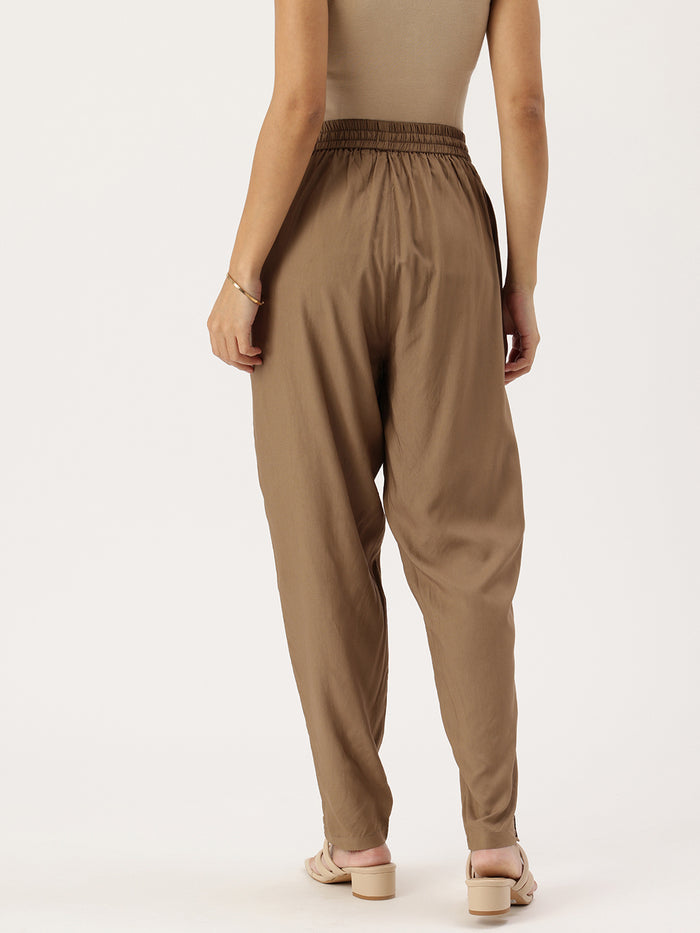 Brown Solid Pencil Pant, Solid Pencil pant, plain Pencil pant