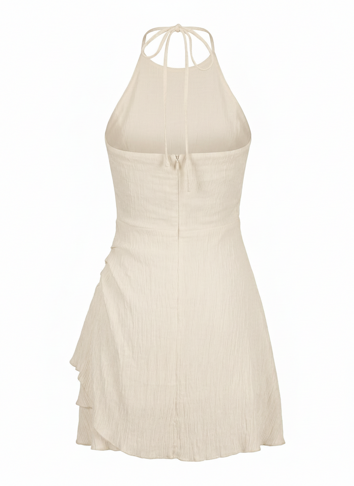 Cascade Midi Dress - Ruched A Line Textured Halter