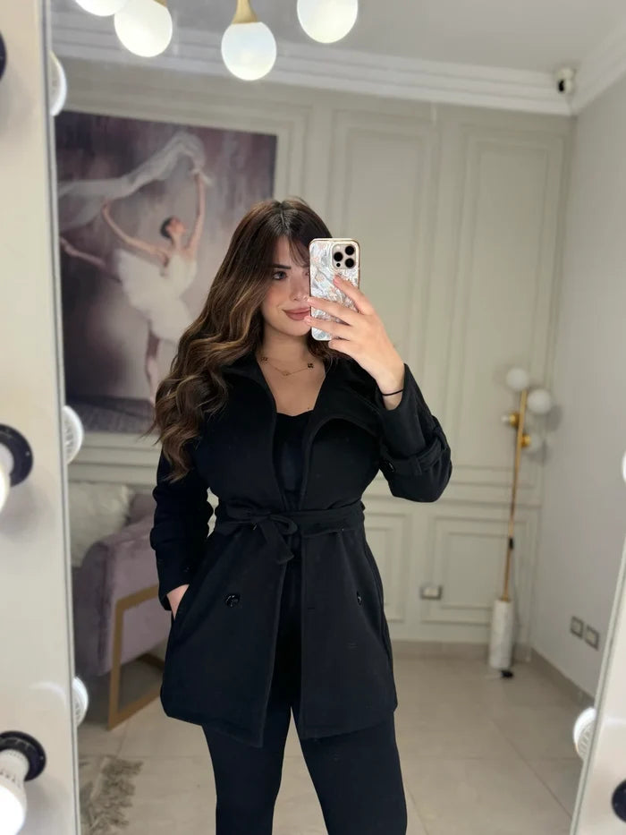 CH - 614  Women’s Stylish Fleece Twin Set – Short Jacket & Inner Outfit - Saimwear
