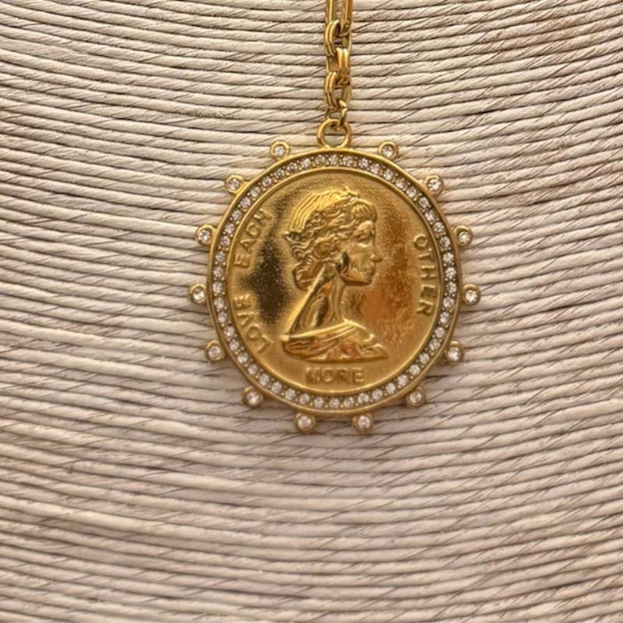 CH - Coin Necklace, 16-18 inch, Gold