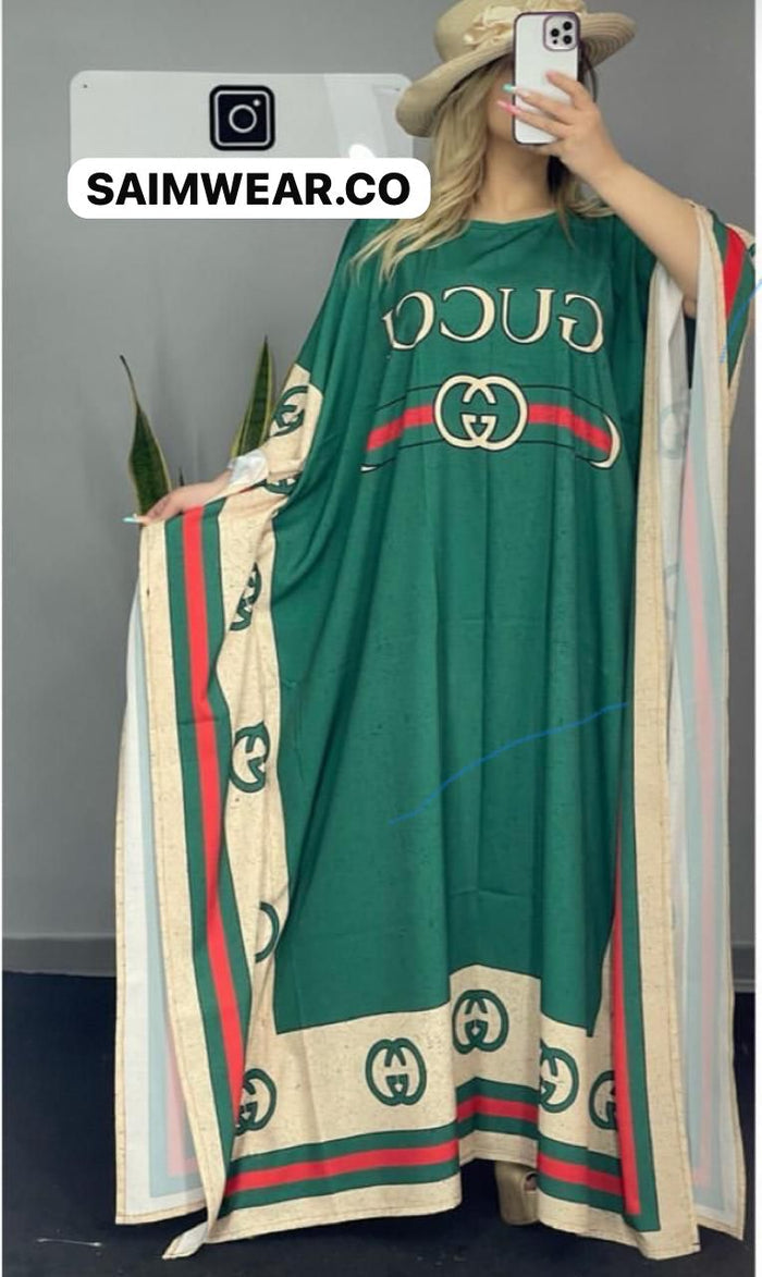 Ch # 409 SAIM WEAR'S Long Artistic Shamoz Silk Kaftaan
