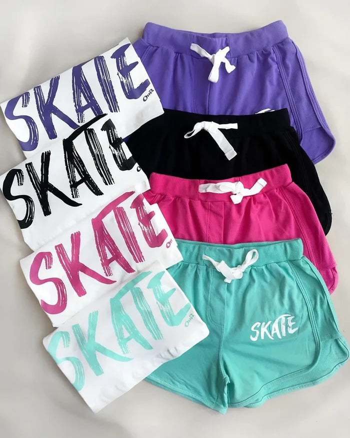 CH # 444 Spring Vibes Colorful Skate Printed Top & Boxer Set