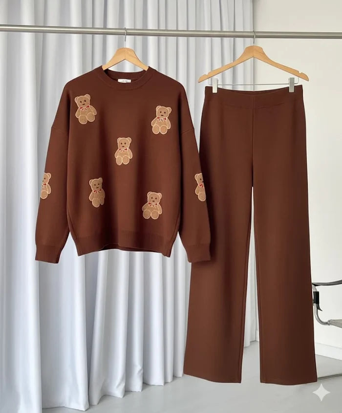 CH 586 BearCraze 3D Print Winter Fleece Co-ords Set - Saimwear