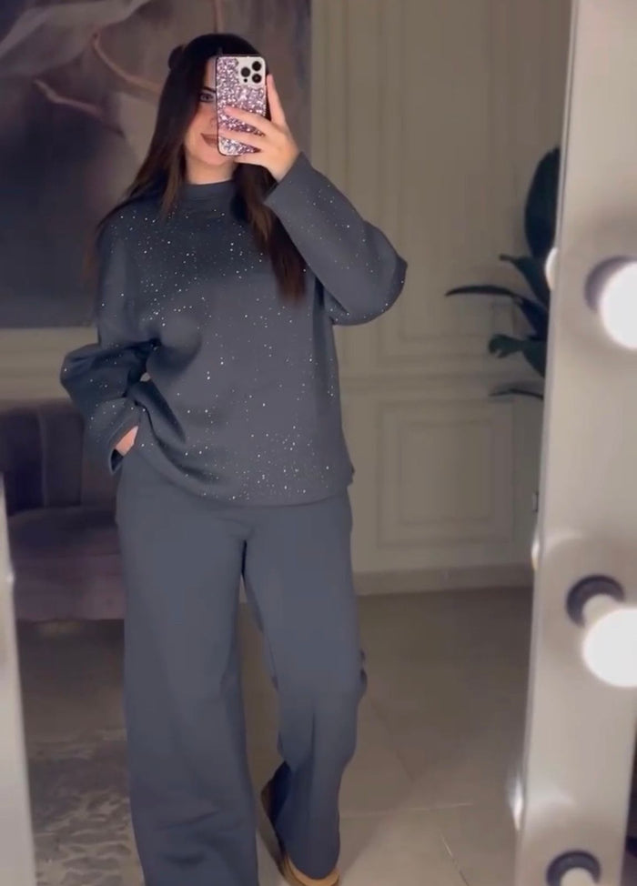 CH 600 - Sparkle Two-Piece Winter Co ord Set - Saimwear