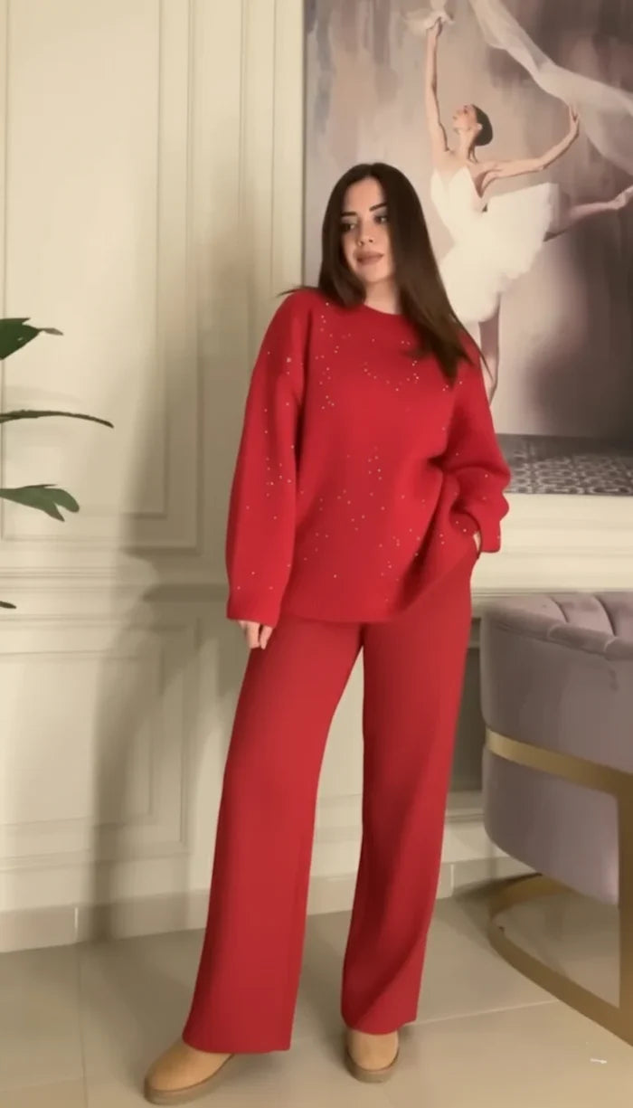 CH 600 - Sparkle Two-Piece Winter Co ord Set - Saimwear